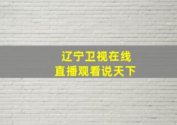 辽宁卫视在线直播观看说天下