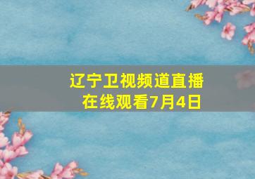 辽宁卫视频道直播在线观看7月4日