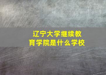 辽宁大学继续教育学院是什么学校