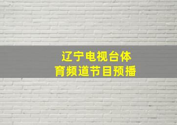 辽宁电视台体育频道节目预播