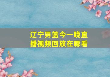 辽宁男篮今一晚直播视频回放在哪看