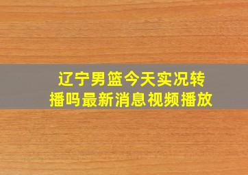 辽宁男篮今天实况转播吗最新消息视频播放