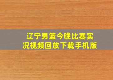 辽宁男篮今晚比赛实况视频回放下载手机版