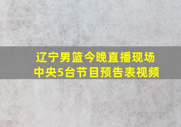 辽宁男篮今晚直播现场中央5台节目预告表视频