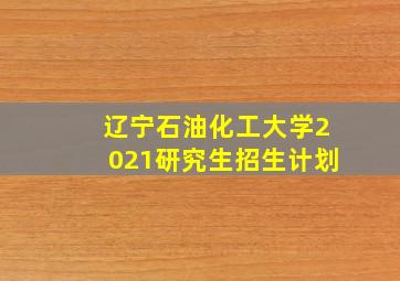 辽宁石油化工大学2021研究生招生计划