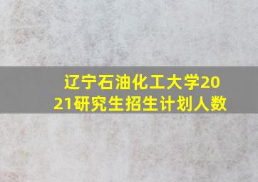 辽宁石油化工大学2021研究生招生计划人数