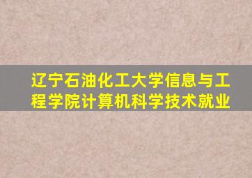 辽宁石油化工大学信息与工程学院计算机科学技术就业