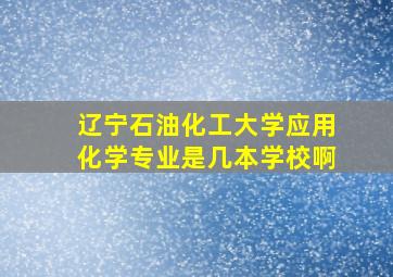 辽宁石油化工大学应用化学专业是几本学校啊