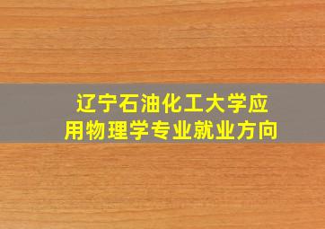 辽宁石油化工大学应用物理学专业就业方向