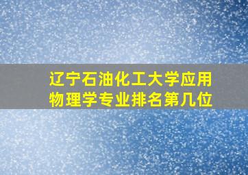 辽宁石油化工大学应用物理学专业排名第几位