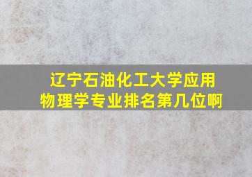 辽宁石油化工大学应用物理学专业排名第几位啊