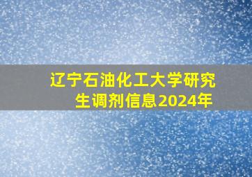 辽宁石油化工大学研究生调剂信息2024年