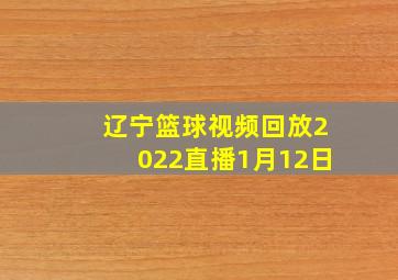 辽宁篮球视频回放2022直播1月12日