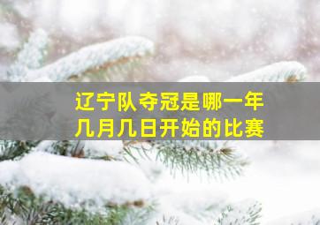 辽宁队夺冠是哪一年几月几日开始的比赛