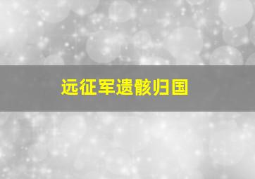 远征军遗骸归国