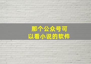 那个公众号可以看小说的软件