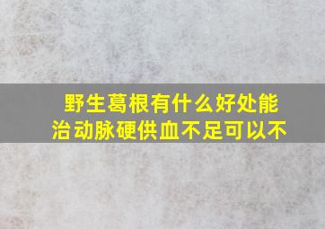 野生葛根有什么好处能治动脉硬供血不足可以不