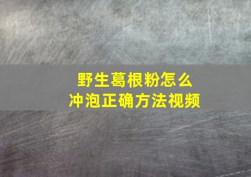 野生葛根粉怎么冲泡正确方法视频