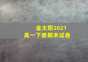 金太阳2021高一下册期末试卷