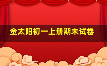 金太阳初一上册期末试卷