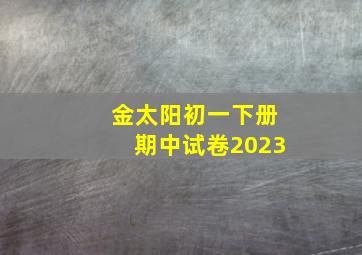 金太阳初一下册期中试卷2023