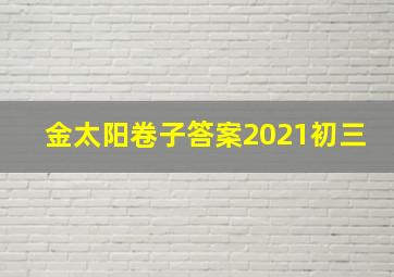 金太阳卷子答案2021初三