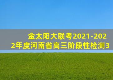 金太阳大联考2021-2022年度河南省高三阶段性检测3