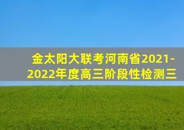 金太阳大联考河南省2021-2022年度高三阶段性检测三