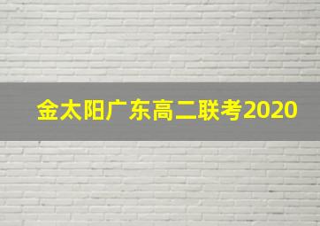 金太阳广东高二联考2020