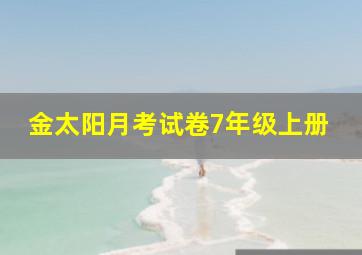 金太阳月考试卷7年级上册