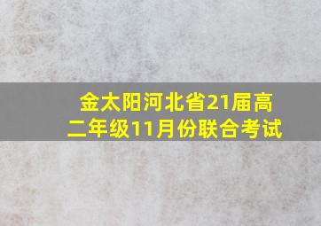 金太阳河北省21届高二年级11月份联合考试