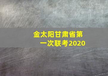 金太阳甘肃省第一次联考2020