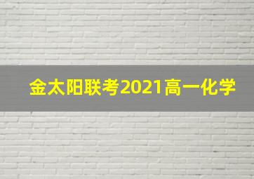 金太阳联考2021高一化学