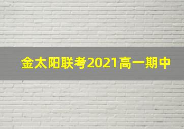 金太阳联考2021高一期中