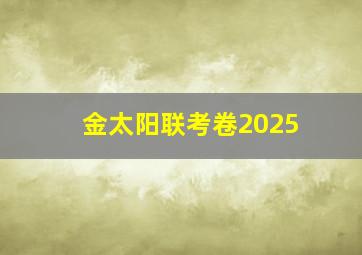 金太阳联考卷2025