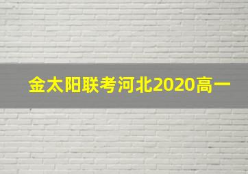 金太阳联考河北2020高一