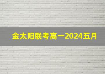 金太阳联考高一2024五月