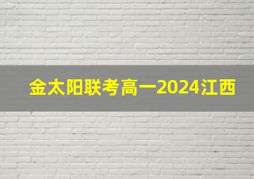 金太阳联考高一2024江西