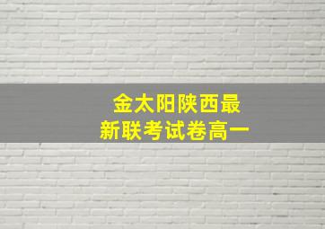 金太阳陕西最新联考试卷高一