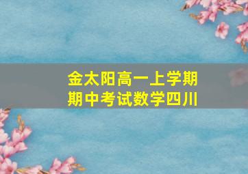 金太阳高一上学期期中考试数学四川