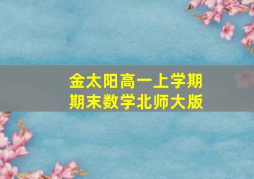 金太阳高一上学期期末数学北师大版