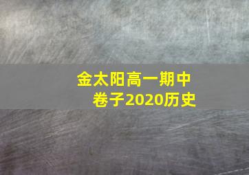 金太阳高一期中卷子2020历史