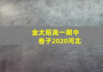 金太阳高一期中卷子2020河北