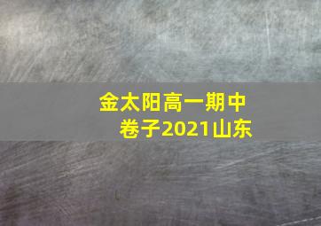 金太阳高一期中卷子2021山东