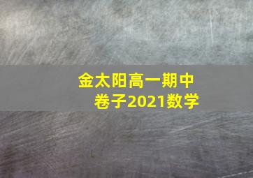 金太阳高一期中卷子2021数学