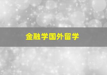 金融学国外留学