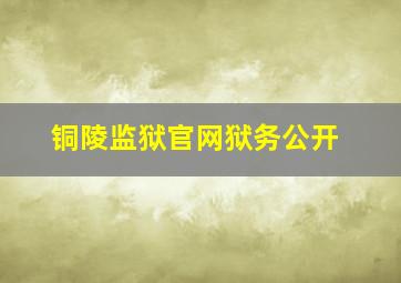 铜陵监狱官网狱务公开