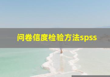 问卷信度检验方法spss