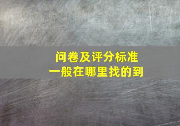 问卷及评分标准一般在哪里找的到