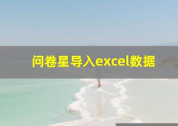 问卷星导入excel数据